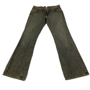 🛑LUCKY BRAND DUNGAREES Gray Wash Mid Rise Flare
